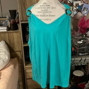 Casey Key Green Sleeveless Blouse - 3X
